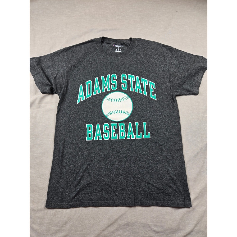 Champion Adams State Baseball Mens Medium Gray Graphic T-Shirt Heathered‎ Tee